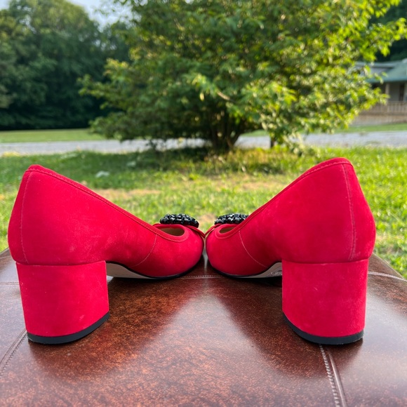 Talbots Red Heels with Black beads Size 8 - Picture 5 of 9